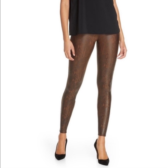 Spanx Faux Leather Snakeskin Leggings - Picture 5 of 8